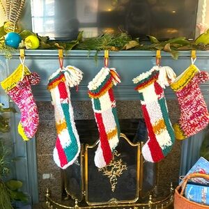 Beautiful knitted Anthropologie stockings (sold separately)